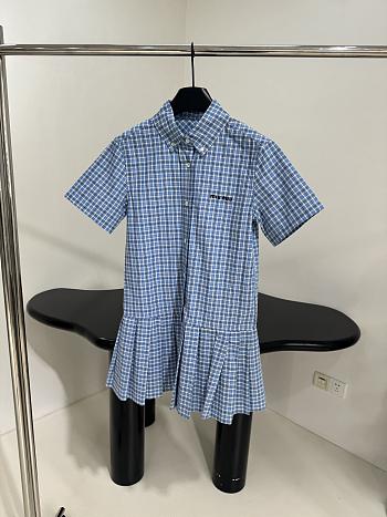 MIUMIU | New Plaid Polo Dress Blue