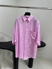 Balenciaga Summer Logo Letters All Over shirt with shorts set pink - 3