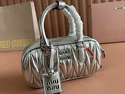 MIUMIU | Arcadie Matelassé Nappa Leather Crossbody Bag In Silver - 4