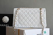 Chanel Grained Calfskin Flap Bag Gold Hardware White 25cm - 6