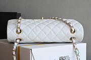 Chanel Grained Calfskin Flap Bag Gold Hardware White 25cm - 2