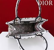 DIOR | Small Dior Book Tote White Multicolor D-Floral Embroidery - 2