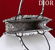 DIOR | Medium Dior Book Tote White Multicolor D-Floral Embroidery - 6