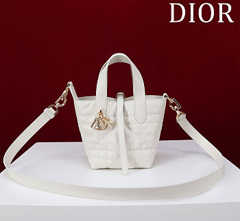 DIOR | Small Dior Toujours Vertical Tote Bag Latte Macrocannage Calfskin