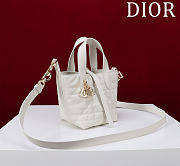 DIOR | Small Dior Toujours Vertical Tote Bag Latte Macrocannage Calfskin - 5