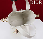 DIOR | Small Dior Toujours Vertical Tote Bag Latte Macrocannage Calfskin - 4
