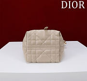 DIOR | Small Dior Toujours Vertical Tote Bag Powder Beige Macrocannage Calfskin - 6