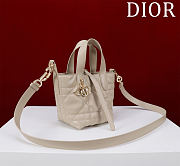 DIOR | Small Dior Toujours Vertical Tote Bag Powder Beige Macrocannage Calfskin - 3