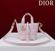 DIOR | Small Dior Toujours Vertical Tote Bag Pink Macrocannage Calfskin - 1