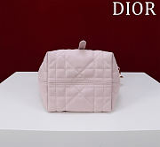 DIOR | Small Dior Toujours Vertical Tote Bag Pink Macrocannage Calfskin - 6