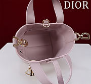 DIOR | Small Dior Toujours Vertical Tote Bag Pink Macrocannage Calfskin - 4
