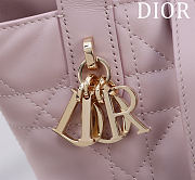 DIOR | Small Dior Toujours Vertical Tote Bag Pink Macrocannage Calfskin - 3