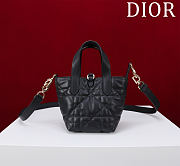 DIOR | Small Dior Toujours Vertical Tote Bag Black Macrocannage Calfskin - 5