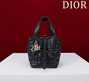 DIOR | Small Dior Toujours Vertical Tote Bag Black Macrocannage Calfskin - 3