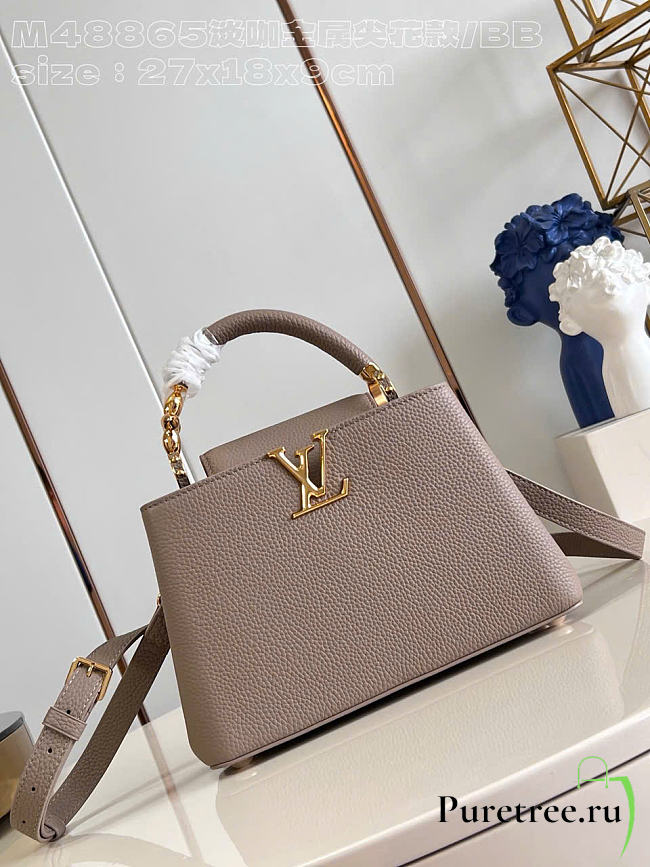 Louis Vuitton | Capucines BB Taurillon Leather In Beige M48865 - 27 x 18 x 9cm - 1