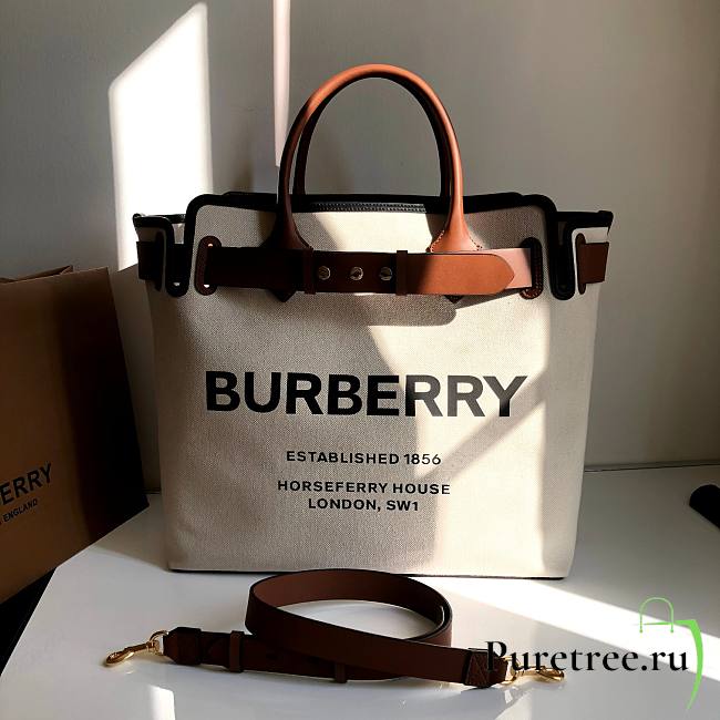 BURBERRY | Horseferry Print Canvas Tote Bag Size 40 cm - 1