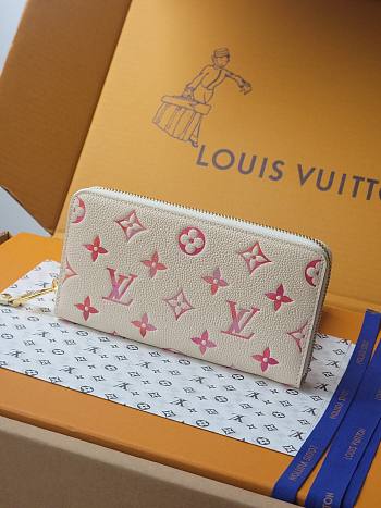 LOUIS VUITTON | Zippy Wallet Monogram Empreinte Leather Sunrise Aquarelle
