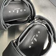 HOGAN Skyscraper Velcro Strap Sandals In Black 6cm - 6