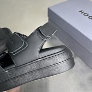 HOGAN Skyscraper Velcro Strap Sandals In Black 6cm - 3