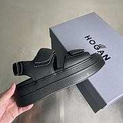 HOGAN Skyscraper Velcro Strap Sandals In Black 6cm - 2