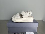 HOGAN Skyscraper Velcro Strap Sandals In White 6cm - 1