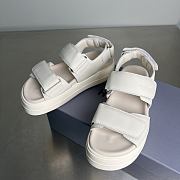 HOGAN Skyscraper Velcro Strap Sandals In White 6cm - 6