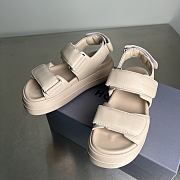 HOGAN Skyscraper Velcro Strap Sandals In Beige 6cm - 6