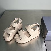 HOGAN Skyscraper Velcro Strap Sandals In Beige 6cm - 5