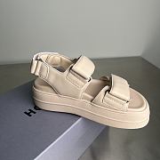 HOGAN Skyscraper Velcro Strap Sandals In Beige 6cm - 3
