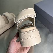 HOGAN Skyscraper Velcro Strap Sandals In Beige 6cm - 2