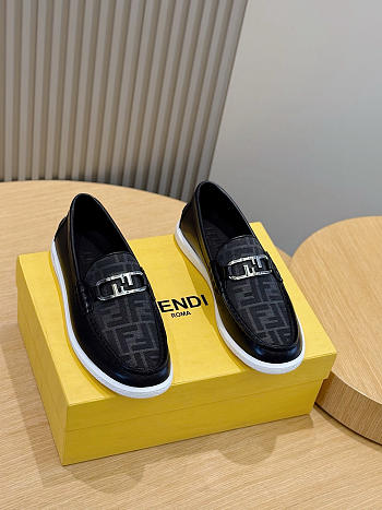 FENDI | Fendi FF square-toe loafers In Black