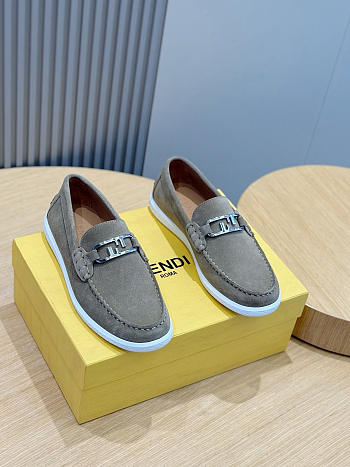 FENDI | Fendi FF square-toe loafers In Gray
