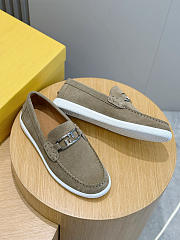 FENDI | Fendi FF square-toe loafers In Gray - 2