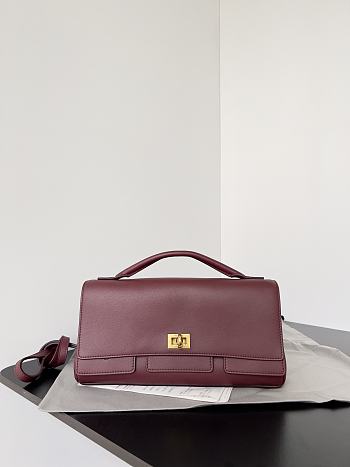 BALENCIAGA | Bel Air Clutch with Strap Small for Women in Burgundy