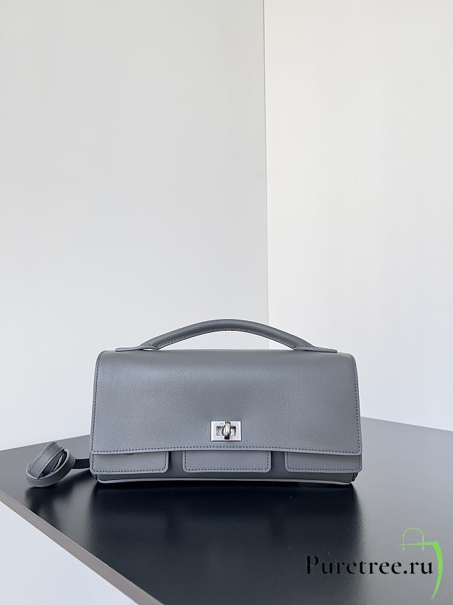 BALENCIAGA | Bel Air Clutch with Strap Small for Women in Grey - 1