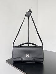 BALENCIAGA | Bel Air Clutch with Strap Small for Women in Black Silver harware - 1