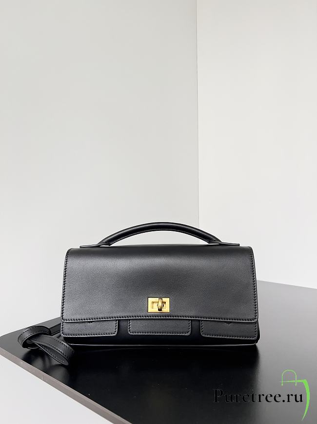 BALENCIAGA | Bel Air Clutch with Strap Small for Women in Black Gold harware - 1
