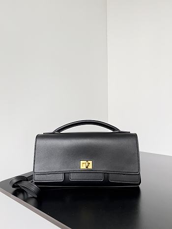 BALENCIAGA | Bel Air Clutch with Strap Small for Women in Black Gold harware