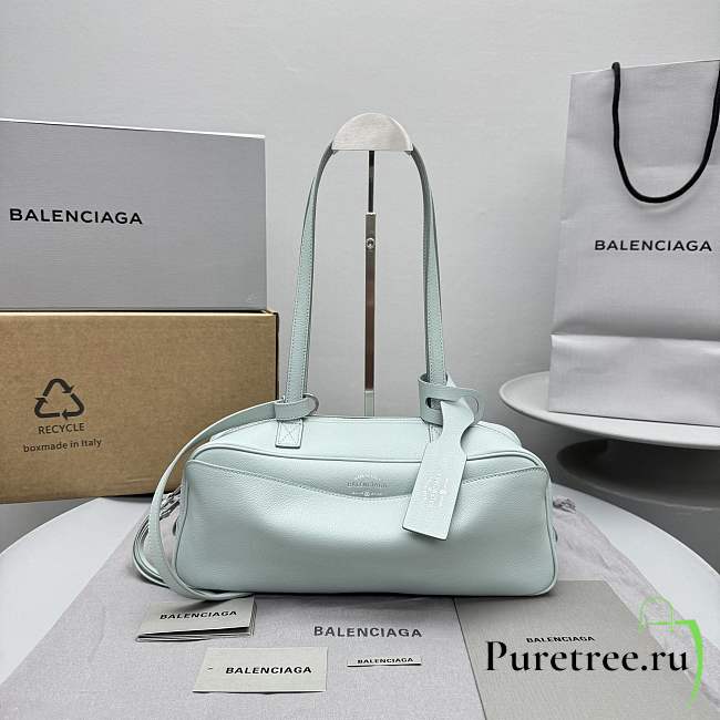BALENCIAGA | Women's Carrie Bowling Bag Small in Green - 1