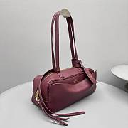BALENCIAGA | Women's Carrie Bowling Bag Small in Burgundy - 6