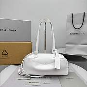 BALENCIAGA | Women's Carrie Bowling Bag Small in White - 1