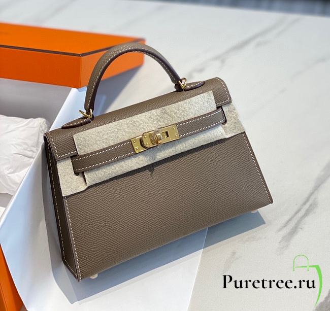 HERMES | Mini Kelly 19 In Gray - 1