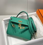 HERMES | Mini Kelly 19 In Green  - 6