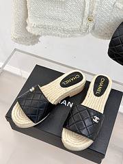 Chanel Thick-soled Slippers In Black - 1