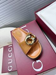 Gucci Women's Marina Chain Slide Sandal In Brown - 4