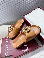 Gucci Women's Marina Chain Slide Sandal In Brown - 3