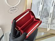 Prada Saffiano Leather Giada Turquoise Small Zip Cardholder Wallet Red - 6