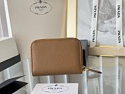 Prada Saffiano Leather Giada Turquoise Small Zip Cardholder Wallet Brown - 5