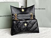 BALENCIAGA | Crush Chain Bag Small crushed calfskin aged-gold hardware in black - 3