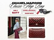 CHANEL | Maroon Classic Flap Bag Size 23 cm - 1